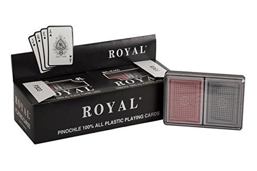 Pinochle Playing Cards (Set of 6) Option: Big Number Plastic Cards