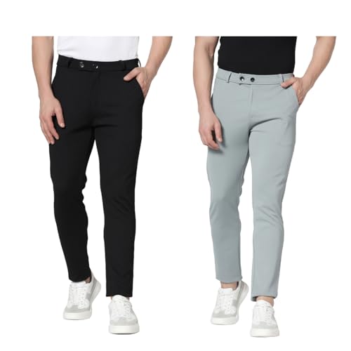 Image of TOPLOT Men's Formal Trouser | Slim Fit Tailored Design | Comfortable, Structured Look with Clean Finish | Elegant Styling for Daily Use | Office, Formal & Business Wear (5068)