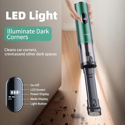Image of 2026 Upgraded Handheld Vacuum Cordless 17000Pa Powerful Suction, Portable 4-in-1 Car Vacuum with LED Display&Light, 2H Fast Charge, Multi-Nozzles for Car Interior Home Cleaning