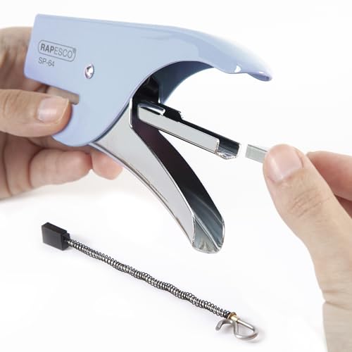 Image of Rapesco 1376 SP-64 Stapling Plier and 1000 Type 21 /4mm Staples, 12 Sheet Capacity, Powder Blue