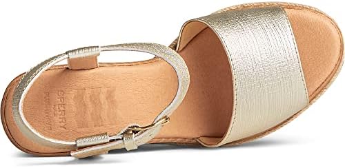 Sperry Women's Fairwater Plushwave Wedge Espadrille Sandal, Gold, 9 | Image 4