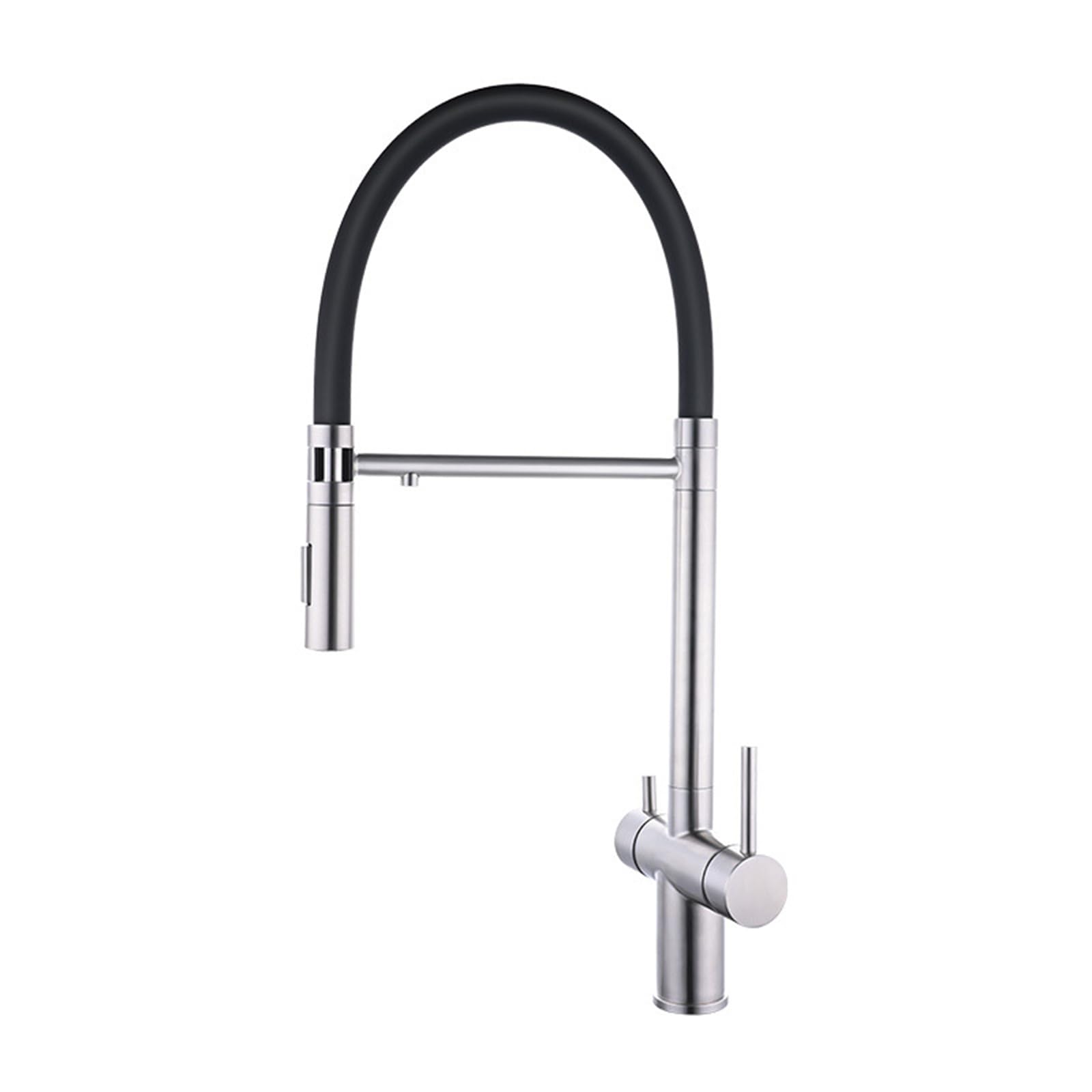 Mitigeur Evier Cuisine Douchette Double Manche Robinet Osmoseur 3 Voies En Acier Inoxydable,Brossé