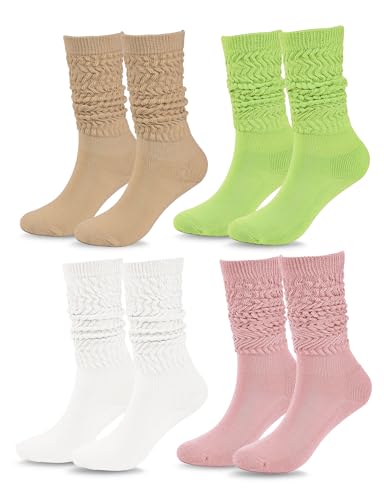 Image of Buauty Slouch Socks for Women, Soft Extra Long Chunky Scrunch Knee High Sock Winter Knit Slouchy Socks Leg Warmmers