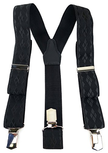Bretelles Homme Noir TigerTie l'accessoire idéal pour costume de mariage et bureau