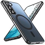 Hensinple for Samsung Galaxy S22 Case,Magnetic S22 Phone Case Compatible with Magsafe, Military-Grade Protection Translucent Matte Back Cover Slim Rugged Cover Shockproof Case for Galaxy S22,Black
