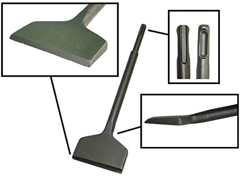 SDS Plus 9" long 3" Wide CURVED Tile Grout Thinset Removal Chisel Bit SDS+ (9 in x 3 inch) (1)