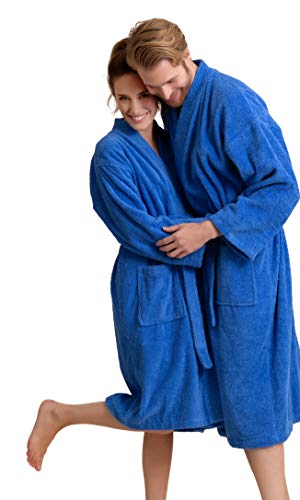 Image of Women's Turkish Terry Kimono Style Bathrobe - 100% Cotton Robe for Women - Comfortable & Absorbent - Soft & Cozy Wear