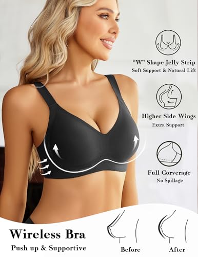 Image of Avidlove Wireless Bra for Women Seamless Push Up Full Coverage Bra Comfort Bralette Support Everyday Bra