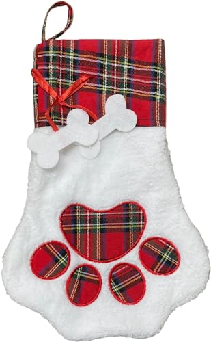 Aromatique Smell of Christmas 7 Oz. Potpourri Bag & Bonus Pet Paw Christmas Stocking, Decorative Home Fragrance Room Air Freshener Sachet Botanicals (Red Dog)