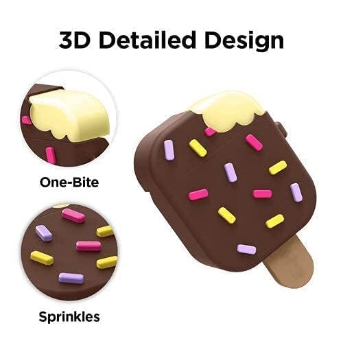 Image of Dezet Cute Soft Silicone Pouh Case for Airpods Pro GEN-2 (2022) � 3D Cartoon Animal Character Cover with Keychain Ring, Shockproof & Dustproof Protective Case for Kids & Girls (ICE Chocalate)