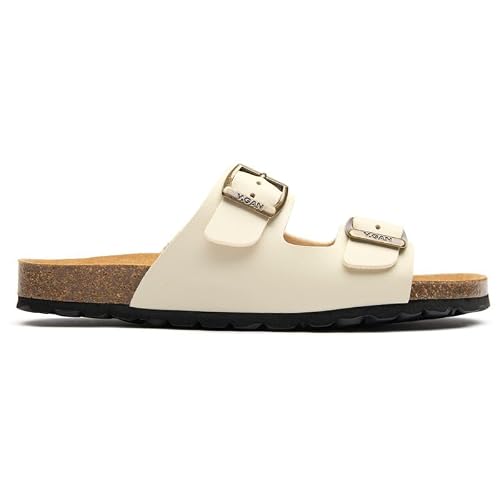 V.GAN Womens Vegan Mango Comfort Footbed Slides Sandals Natural