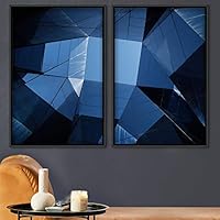 2 Piece Framed Canvas Wall Art Solid Structures Canvas Prints Home Artwork Decoration for Living Room,Bedroom - 16