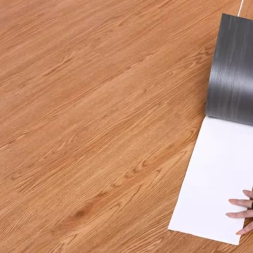 Image of Self-Adhesive Vinyl Flooring & Walls Covering, Waterproof, Removable Oil-Resistant Floor Sticker,Peel Stick Wallpaper for Kitchen Living Room Floor Stickers (Brown, 60 x 121 cm)