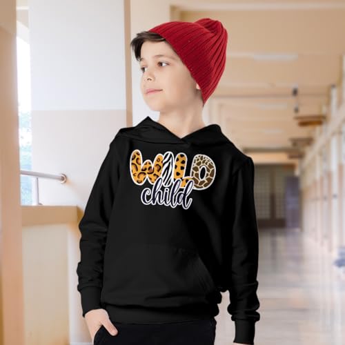 Wild Child Kids' Hoodie - Animal Print Hooded Sweatshirt - Retro Boho Hoodie for Kids2