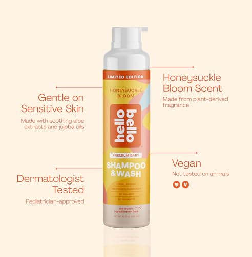 Image of Hello Bello Baby Shampoo & Body Wash, Honeysuckle Bloom Scented, 10oz Bottle (Pack of 2)