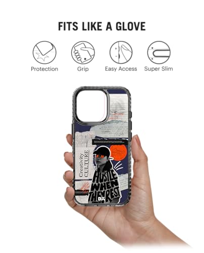 Image of DailyObjects Hustle When They Rest Stride 2.0 Magnetic Case Cover Compatible with iPhone 16 Pro | Wireless Charging Slim Back Cover | 2 Layer Edge Protection & Shockproof