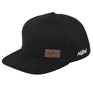 Nebelkind Snapback-Cap-Herren Damen Classy Suede Schwarz, Einheitsgröße OneSize, Größenverstellbar, Unisex, hochwertige Basecap trendig, Streetwear Style, Baseball-Kappe mit geradem Schirm, Retro
