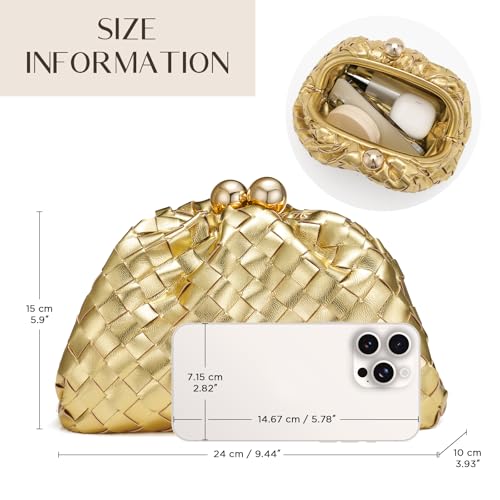 Image of CHUNLI Dressy Woven Clutch Purses for Women Evening Wedding Formal Occasion,Dumpling Crossbody Shoulder Handbags for Women