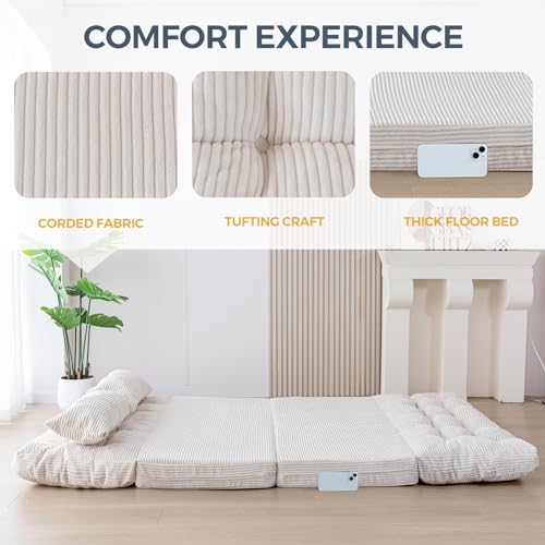 Image of MAXYOYO Folding Sofa Bed, Convertible Chair Couch, Tufted Bean Bag Sofa