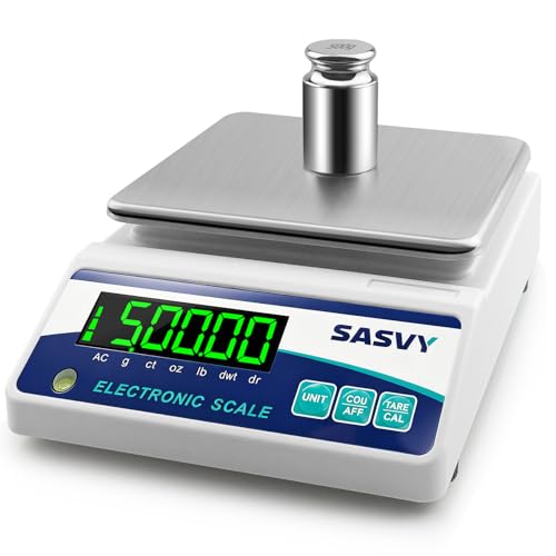Image of Lab Scale 6000g x 0.01g Scientific Scale g /oz /ct /lb /dr /DWT High Precision Digital Electronic Analytical Balance for Jewelry Kitchen Laboratory School, Includes 500g Calibration Weight&Battery