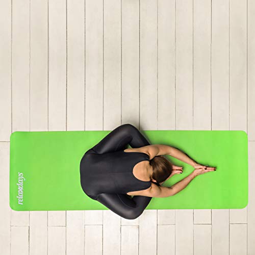Relaxdays Yogamat, 1 cm dik, voor pilates, fitness, gewrichtsontziend, met draagriem, gymnastiekmat 60 x 180 cm - Image 4