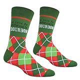 All I Want For Christmas is Bourbon Men's Socks | Bourbon Gift for Men Funny Novelty Fashion Dress Socks | Unique Stocking Stuffer for Bourbon Whiskey Lovers