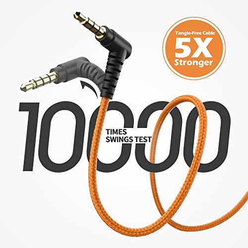 Image of AILIHEN I35 Kids Headphones for School with Mic, 93dB Safe Volume, Orange | Wired On Ear Headphones for Girls Boys, 3.5mm Foldable Lightweight for Classroom Chromebook, Laptop, Computer, Tablet