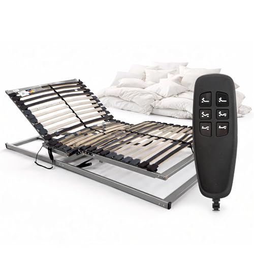 BeCo Lattenrost, Luxus E-Move, elektrischer Lattenrost, 100 x 200 cm, 28 Federholzleisten, komplett...