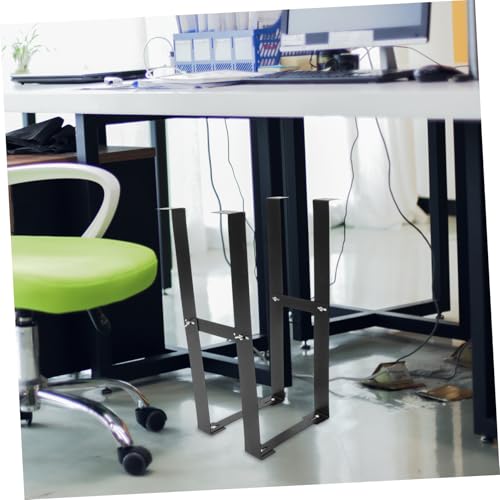 jojofuny Soporte para CPU de acero al carbono para montaje bajo escritorio, soporte robusto para torre de computadora para espacio organizado y ahorro de espacio para oficina en casa miniatura 6
