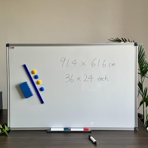 XIWODE 24x36 Inch Magnetic Dry Erase Whiteboard, Silver Aluminum Frame Wall-Mounted, No Ghosting Anti-Stain Easy Clean for Home School Office Conference Room