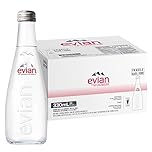 Evian (Non-Sparkling) Natural Spring Water, 11.1 Fl Oz (20 Glass Bottles)