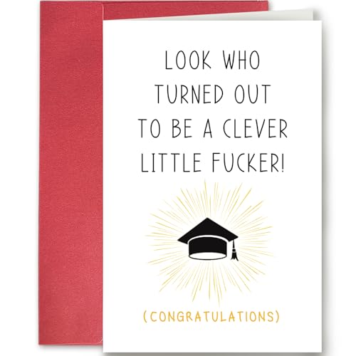 SuperShunhu Funny Graduation Card for Him Her, Graduation Gifts for University, College, PHD, Law School or More, Humorous Congrats Grad Card