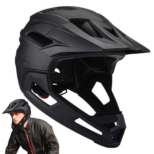 Casco De Bicicleta De Montaña - Casco Integral Adulto con Mentonera Desmontable, para Ciclismo, Monopatín, Accesorios para Deportes Al Aire Libre, Circunferencia De La Cabeza: 58-62 CM