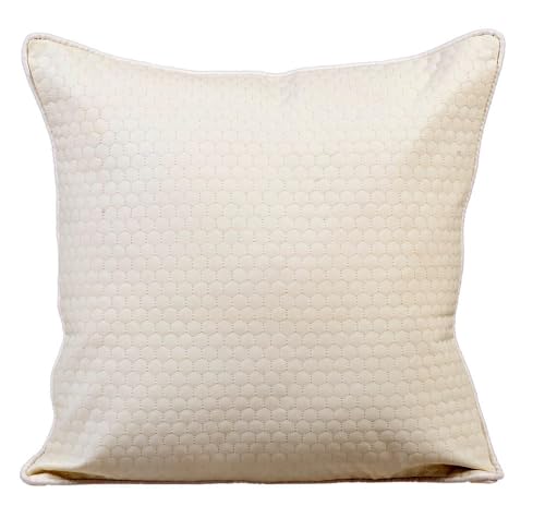The HomeCentric Housses de Coussin decoratives Lot de 2, 55x55 cm Blanc, Faux Cuir Jetez Les couvertures de Coussin, couvertures Faites Main de Coussin -...