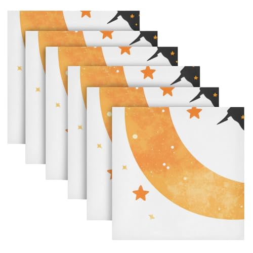 Servilletas de tela Halloween multicolor 20x20 in pack x6 miniatura 2