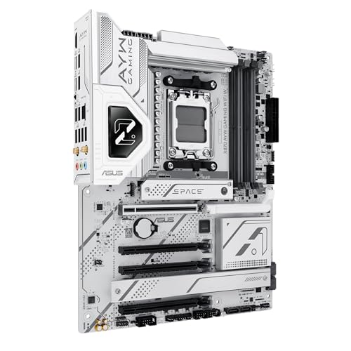 Image of ASUS X870 AYW Gaming WiFi W AMD X870 AM5 ATX Motherboard, 12+2+1 80A DrMOS Power Stages, DDR5, PCIe 5.0 Ready, PCIe 5.0 x16, 3X M.2, Wi-Fi 6, 2.5Gb LAN, HDMI, USB4, USB 20Gbps Type-C, Aura Sync
