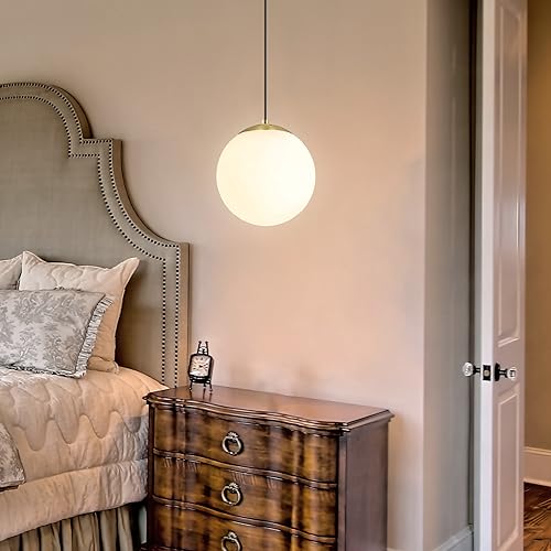 Koko&Yukina 6 Inch Milk White Glass Globes For Light Fixtures Replacement Glass Shades For Light Fixtures Light Globes For Light Fixtures Replacement Frosted Opal Glass Lamp Shades Glass Light Shade thumb #7