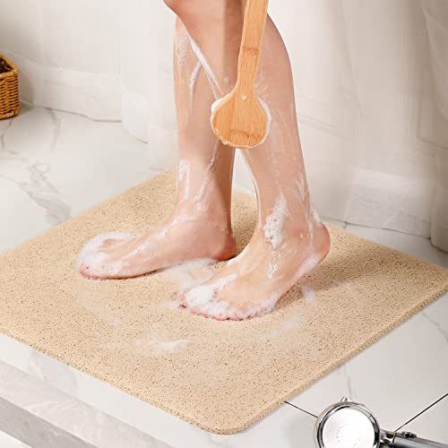 chakme Loofah Shower Mat for Inside Shower Quick Dry PVC Non Slip Bath Mat Super Soft Bathroom Rug Anti Mould
