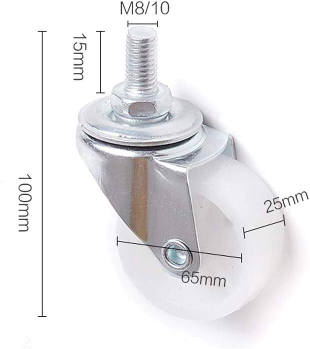 Rouettes industrielles PP robustes de 65 mm lot complet pour charge lourde 200 kg - 5