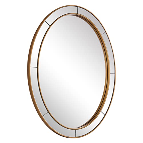 Andy Star Gold Oval Mirror For Bathroom, 24”X36” Hd Glass Surround Vanity Mirror, Wall Mounted Mirror With Wood Frame For Bathroom, Entryway, Living Room #TOP7