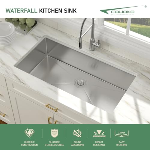 Évier de cuisine encastrable 91cm en acier inoxydable calibre 16 - 6
