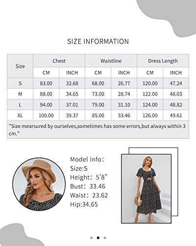 Taurus Women's Summer Boho Floral Printed Midi Dress Short Sleeve Ruched Front Drawstring Sundress Sexy Cut Out Beach Dresses Green Floral Large #TOP6