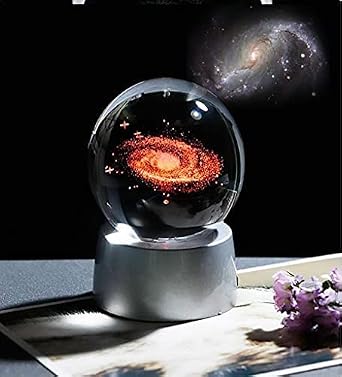 Senon Toz Bulutu Kristal Cam Küre Renk Değiştiren LED Işıklı Gece Lambası Dekoratif Hediyelik [Enerji Sınıfı A+++]