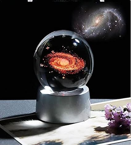 Senon Toz Bulutu Kristal Cam Küre Renk Değiştiren LED Işıklı Gece Lambası Dekoratif Hediyelik [Enerji Sınıfı A+++]
