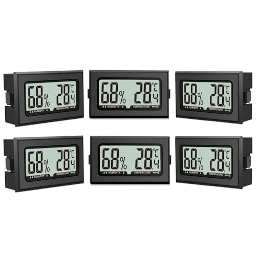 6 Stück Luftfeuchtigkeitsmesser Thermometer, Mini Digital Hygrometer mit LCD, Temperatur Zimmerthermometer für Innenraum Büro Wohnzimmer und Weinkeller(Batterien Enthalten) (6) 6 Stück Luftfeuchtigkeitsmesser Thermometer, Mini Digital Hygrometer mit LCD, Temperatur Zimmerthermometer für Innenraum Büro Wohnzimmer und Weinkeller(Batterien Enthalten) (6)
