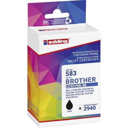 Plus de textes pales avec l'encre noire edding pour Brother LC-3219XLBK