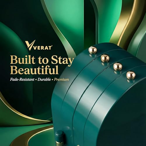 Image of VERAT Rotating Earrings Stand Jewelry Display Organiser /Earrings organiser /Jewellery towers /jewellery stands /earring organizer Container for Home Wardrobe & Cupboard (Green)