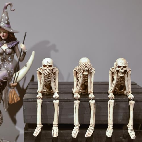 Figuras de Halloween Conjunto de 3 Calaveras Realistas miniatura 5