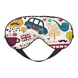 Máscara para dormir, con símbolos de Londres, máscaras para dormir, para mujeres y hombres, cubiertas opacas para los ojos para viajes/dormir