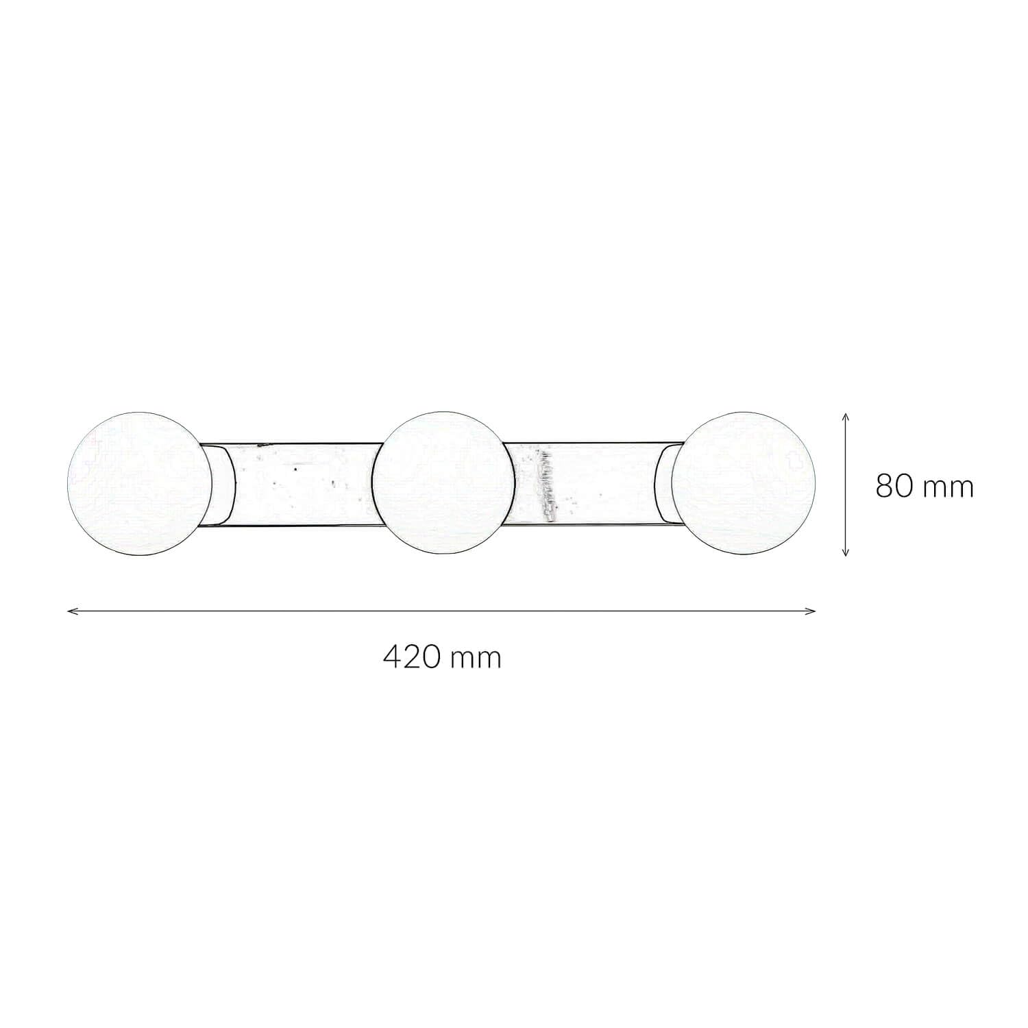 Applique murale verre métal chromé IP44 salle de bain 42 cm G9 3 lampes boules miroir moderne BRAZOS